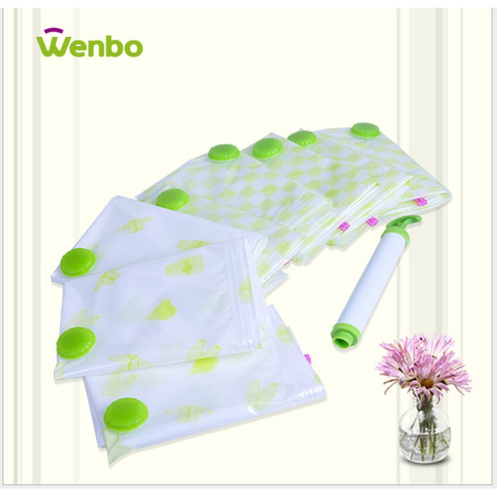 Wenbo Vacuum Bag Isi 8 + FREE Pompa Manual