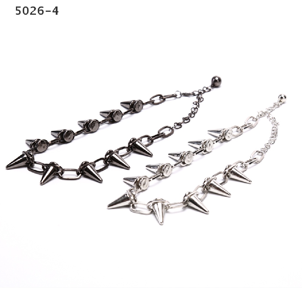 5026-4 New Spike Rivet Punk Collar Necklace Goth Rock Biker Link Chain Choker Jewelry 5026-4