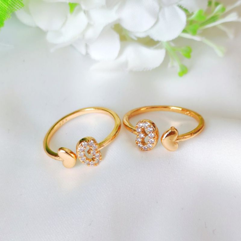 Cincin Xuping Motif Love Permata Emas