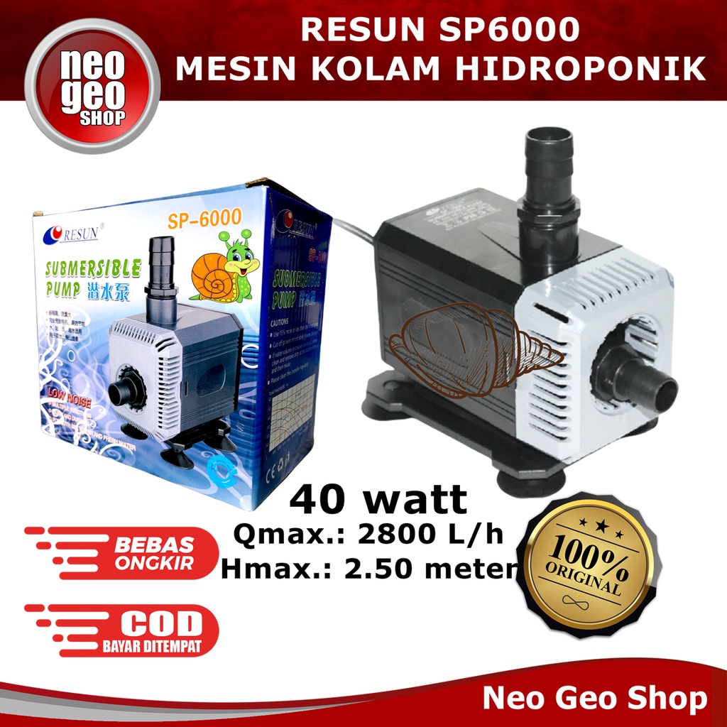 RESUN SP 6000 SP6000 Power Head Mesin Pompa Air Celup Aquarium