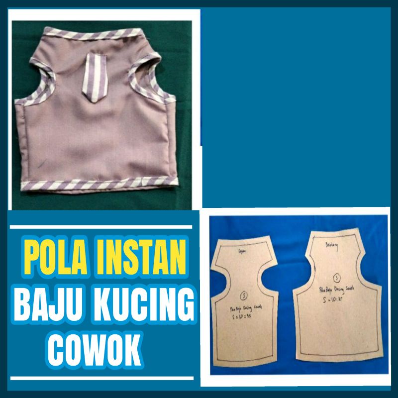 Pola instan baju Kucing cowok_ pola baju Firdaus Busana