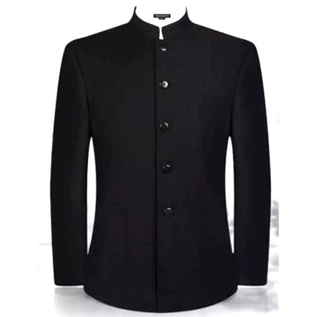 JAS MANDARIN/ JAS KOKO POLOS KANCING DEPAN 5 HITAM /PUTIH