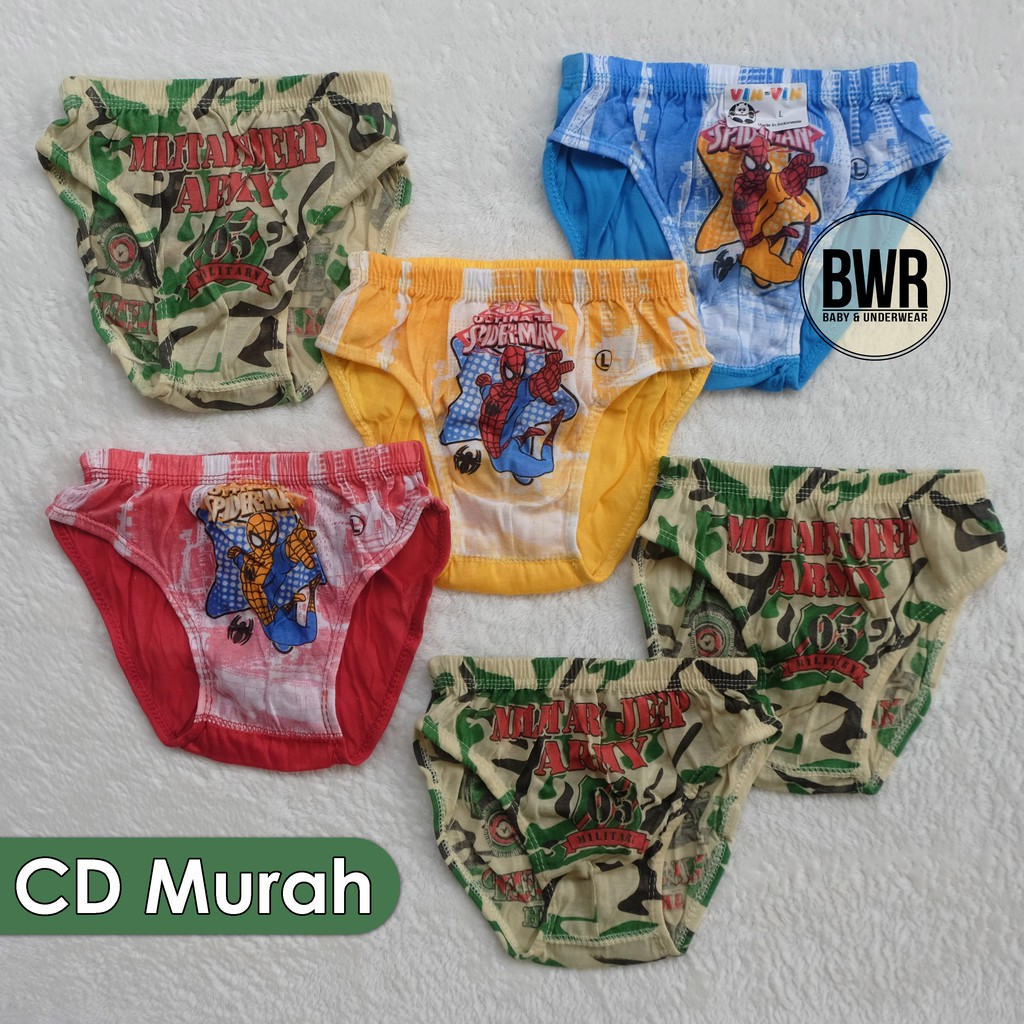 [ 6pc ] CD ANAK ARMY Vin-Vin | Celana Dalam Anak Murah Berkualitas [I A4-C4 / A3-C3] Usia 1-7th