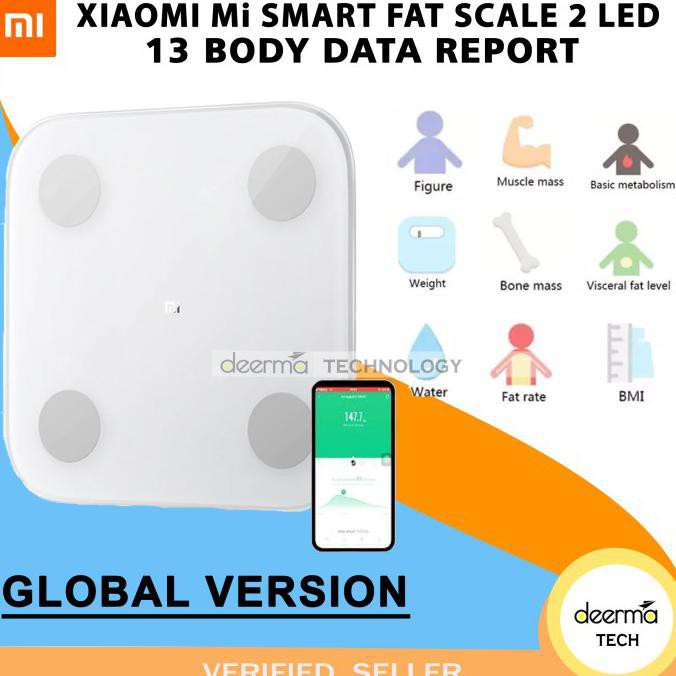 Xiaomi Mi Smart Fat Scale 2 LED Display Timbangan Berat Badan Digital