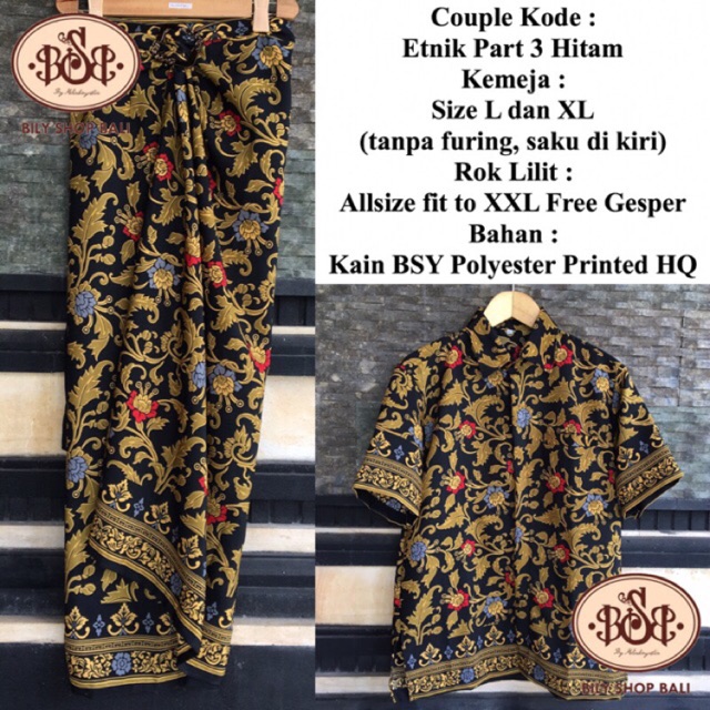 BILY SHOP BALI Couple Sarimbit Setelan Hem dan Rok Lilit BILY SHOP BALI Couple Sarimbit Setelan Hem dan Rok Lilit