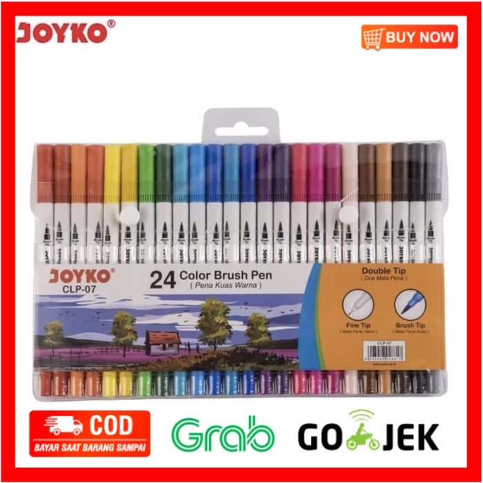 

(BISA COD) Joyko Color Brush Pen / Pena Kuas 24 Warna Joyko CLP-07