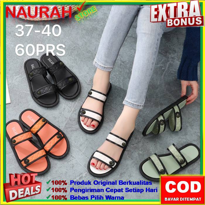 ✨ COD ✔️ SANDAL BALANCE 819 1 SENDAL SLOP WANITA JELLY MOTIF TALI 2 KANCING LOGO OO 100% ORIGINAL NYAMAN AWET SOL ANTI SLIP KUALITAS IMPORT