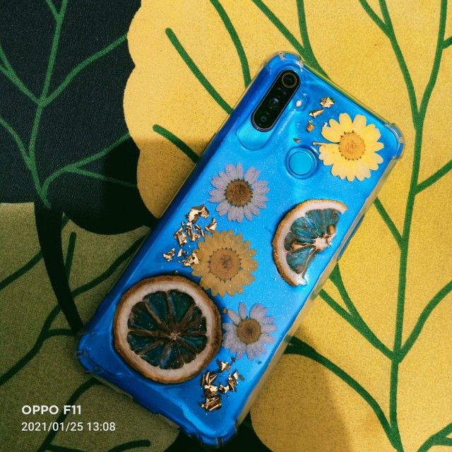 Custom Case Resin Dried Flower Lemon Stiker