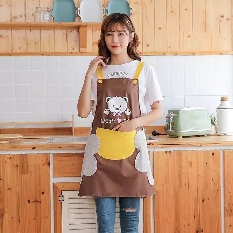 Celemek Masak BEAR Apron Dapur Anti Air Minyak bisa Lap Tangan PREMIUM - BEARMERAH