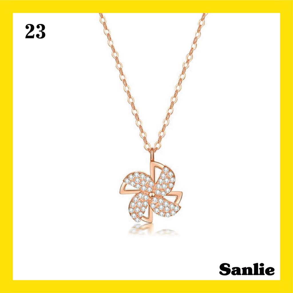 Sanlie Kalung Titanium Wanita Korea  Kalung Liontin Fashion Murah Model Baling 23