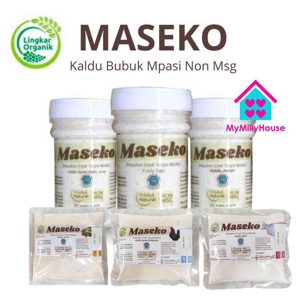 MASEKO KALDU SEHAT LINGKAR ORGANIK TANPA MSG REFILL &amp; BOTOL AYAM SAPI JAMUR MPASI