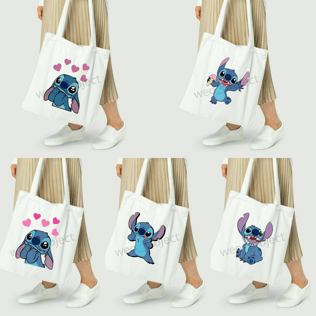 TOTE BAG KANVAS MURAH / TOTE BAG WANITA / TOTE BAG MOTIF STITCH