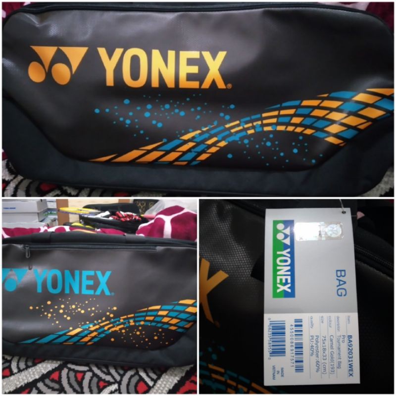BAG YONEX BA 92031 WEX ORIGINAL LIMITED COLOUR CAMEL GOLD ( LIKE SECOND NEW)