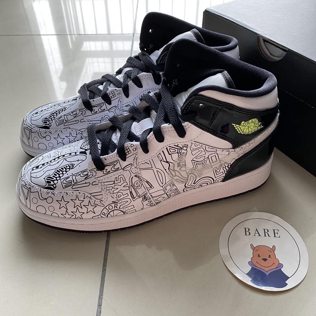 Air Jordan 1 Mid SE DIY Doodle GS