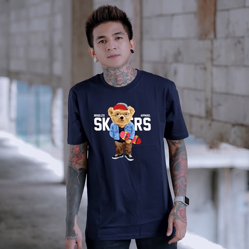 Kaos Distro BRIGO Beruang Skaters Apparel || BRIGO Kaos Lengan Pendek Bear Skaters Apparel || Kaos Katun Combed M-XL ( Pria &amp; Wanita )