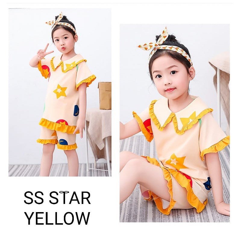 BAJU TIDUR SS LENGAN PENDEK / PIYAMA ANAK PEREMPUAM KOREA IMPOR / SETELAN DAILY SANTAI ANAK NYAMAN