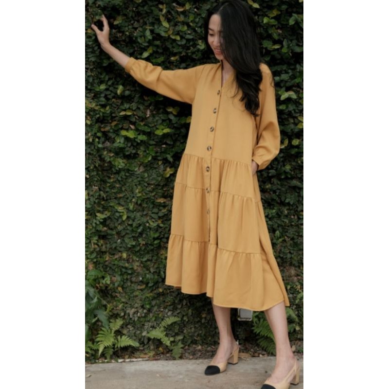 Maven Leanore Dress / Leanore Maven Egg Yolk / Midi Dress