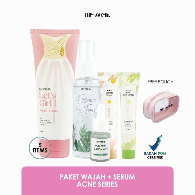 PAKET SKINCARE ARVVEN / PAKET HEMAT / GLOWING / GLOW UP / SKINCARE ACNE / HEMPAS FLEK / SKINCARE PEMUTIH / MENCERAHKAN