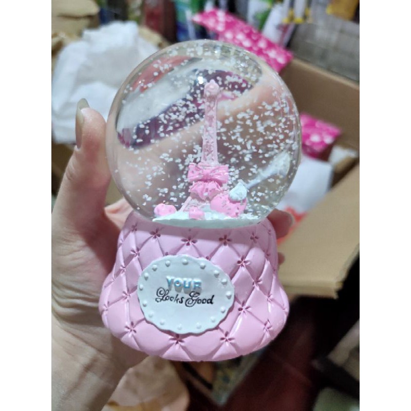 KOTAK MUSIK SNOWBALL MEDIUM SALJU GUNCANG MUSICBOX EIFFEL UNICORN PONY HELLOKITTY PARIS HOLLAND