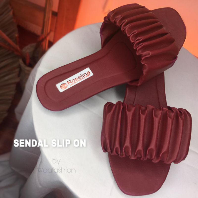 Sandal Wanita Terbaru Slip sandal slip on sandal wanita terbaru murah kekinian Sandal Teplek Wanita-3