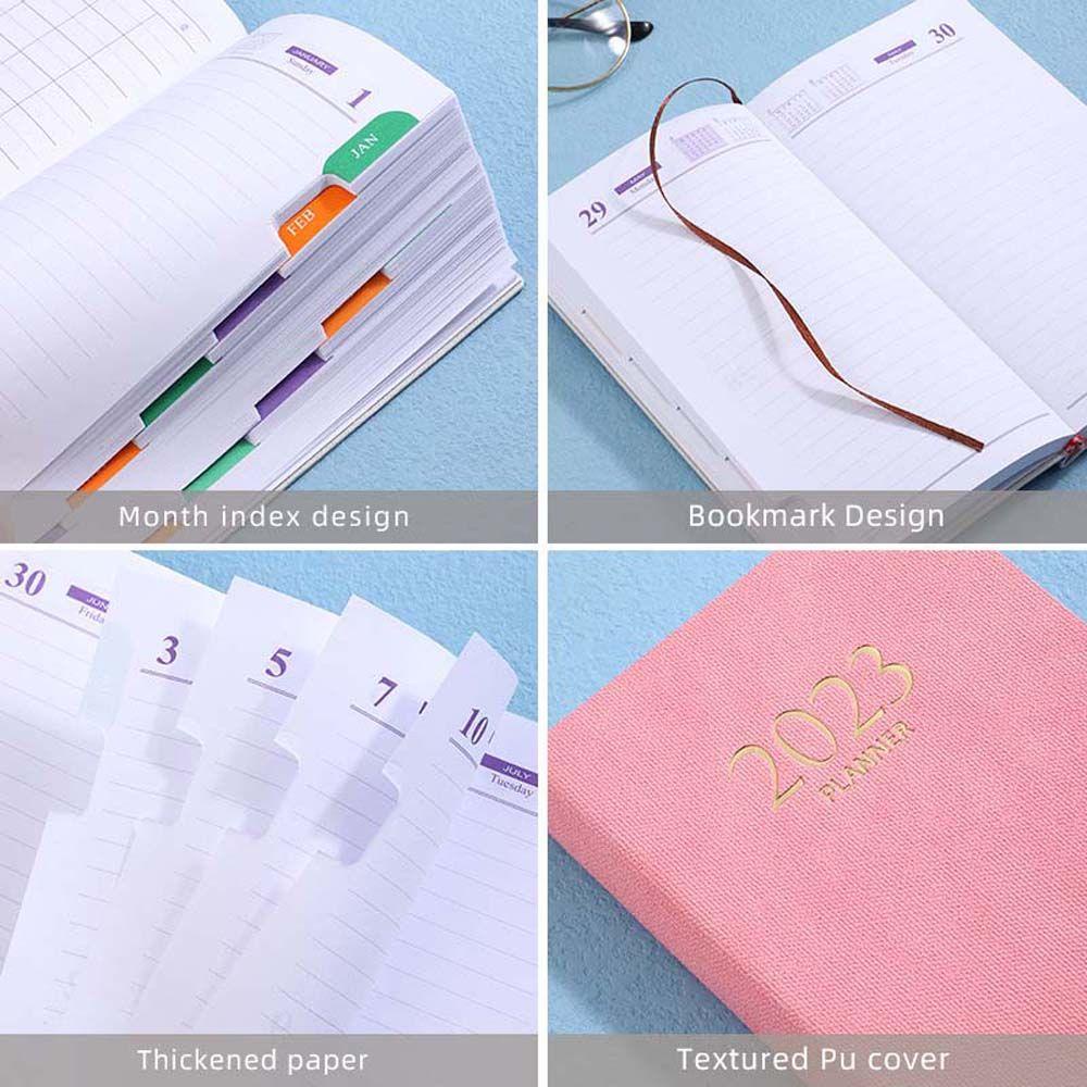 Lanfy 2023 Notebook Daily Solid Color Weekly Planner 365hari Jadwal Organizer Perlengkapan Alat Tulis Agenda Planner