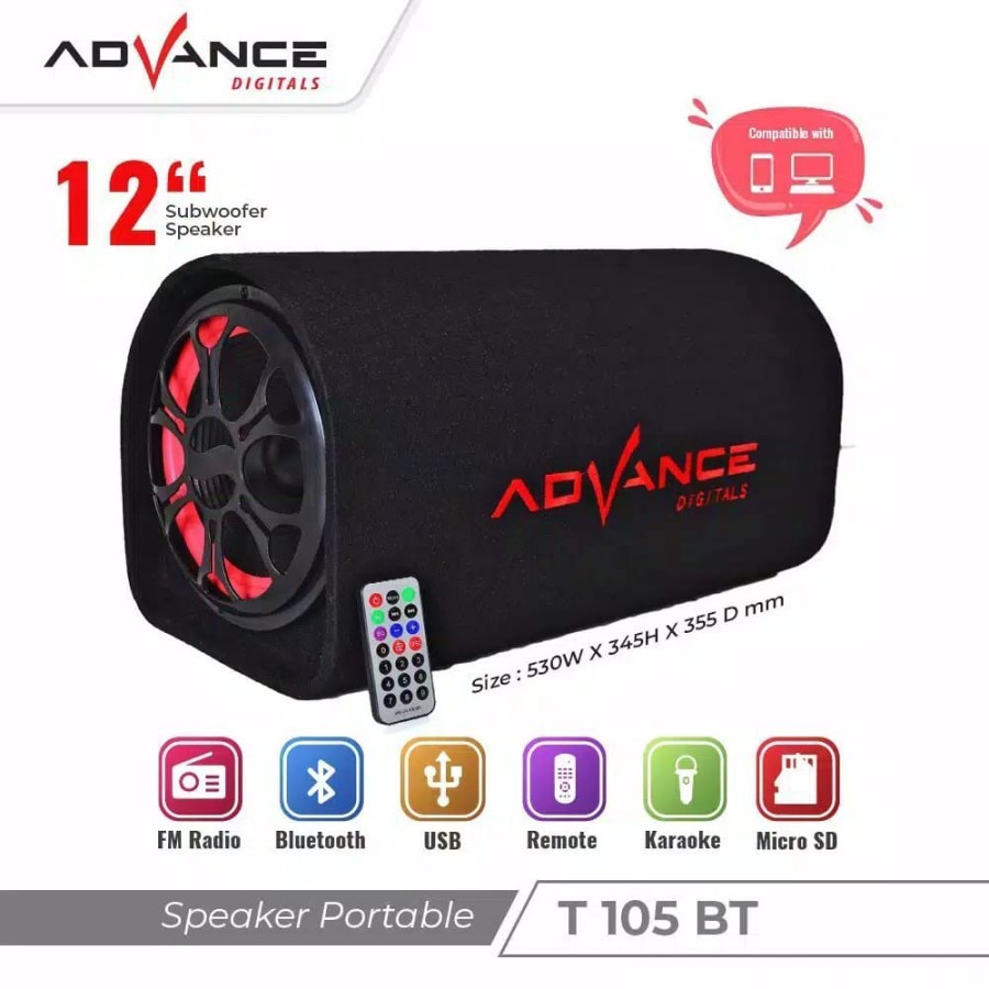 Advance T105BT Speaker Bluetooth 12inch