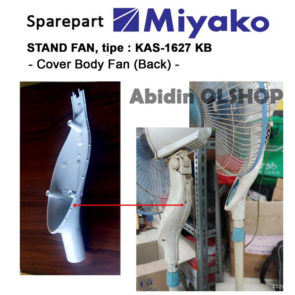 Spare part kipas angin MIYAKO tipe Stand Fan KAS 1627 KB - Cover Body fan.Back