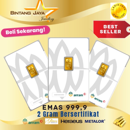 CERTIEYE PRESS &amp; RETRO RESMI MURAH ANTAM LOGAM MULIA 9999 EMAS 2 G/gr/gram