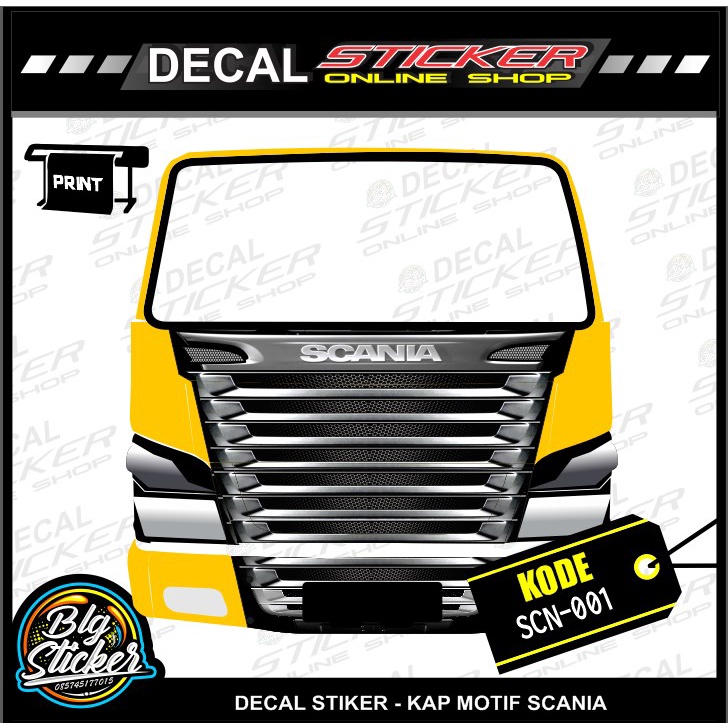 STIKER MOBIL KAP TRUK CANTER DUTRO DYNA DECAL PRINT SCANIA KEREN MURAH