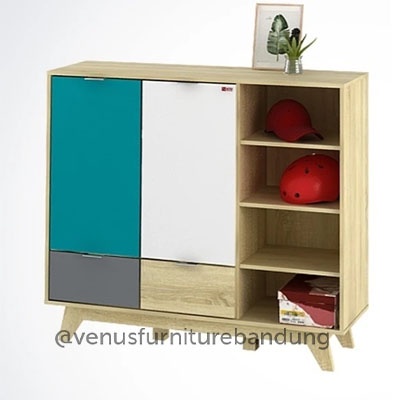 Rak lemari sepatu minimalis tertutup retro scandinavian style 120cm 13pasang BANDUNG