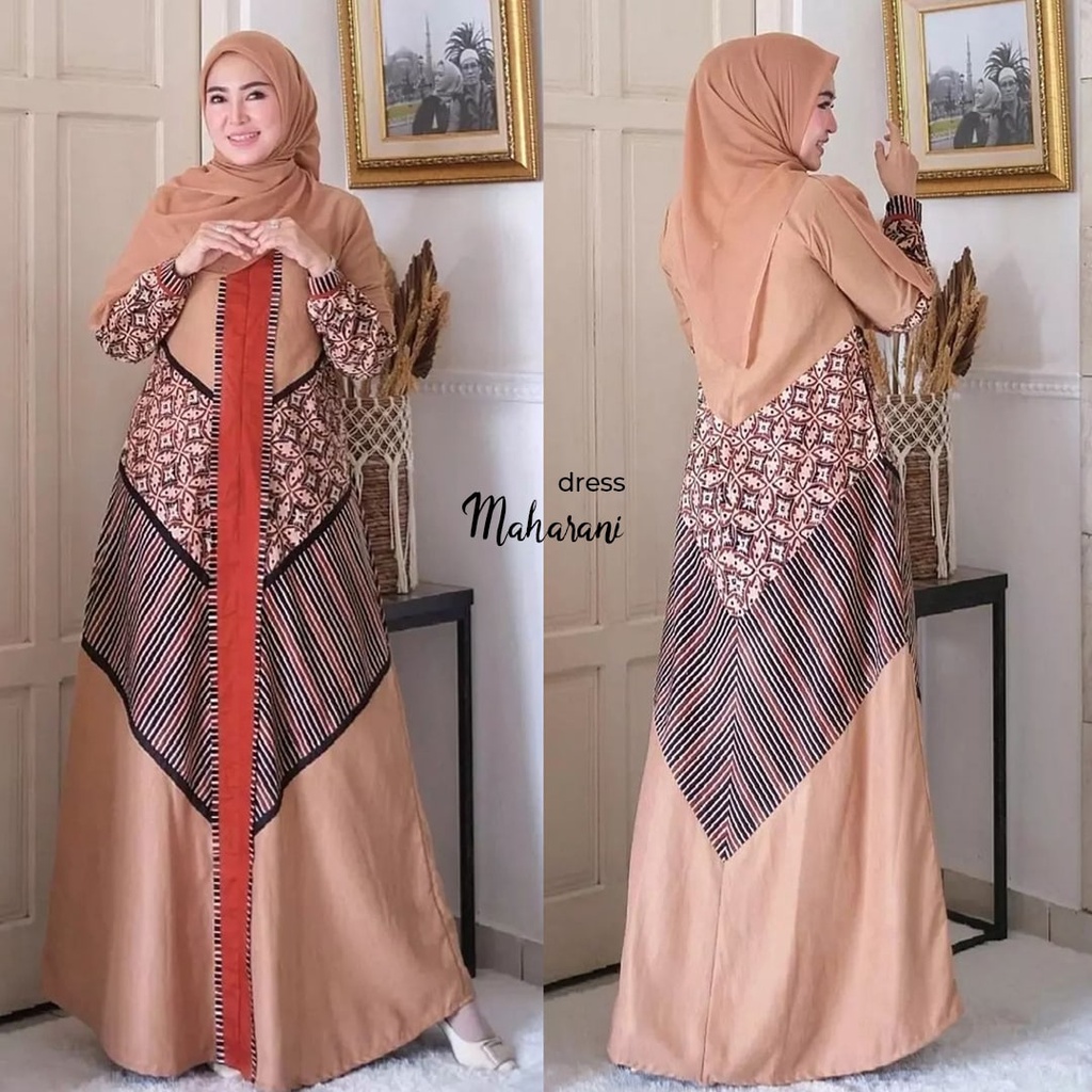 Dress Maharani by Dandea / Gamis bahan Katun toyobo mix Batik