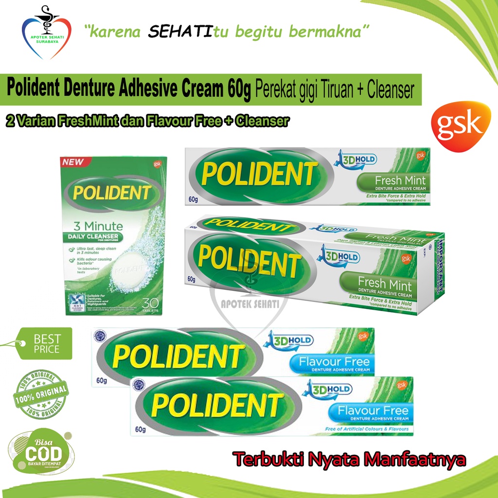 POLIDENT 60GR PEREKAT GIGI TIRUAN POLYDENT