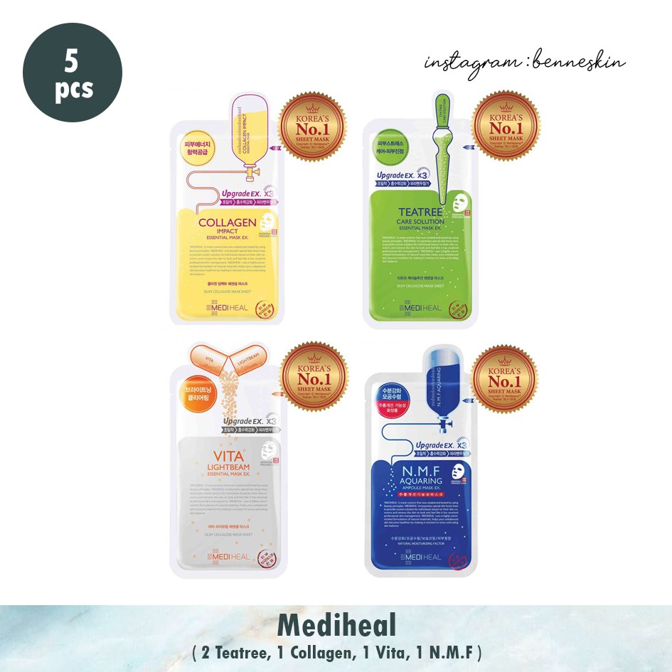 [SALE!!Bundle 5 PCS] Mediheal Mask Essential Ampoule Sheet Mask Korea