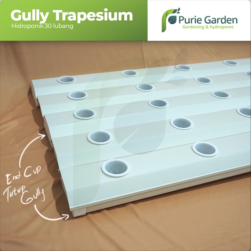 Hidroponik Set Gully Trapesium 30 Lubang