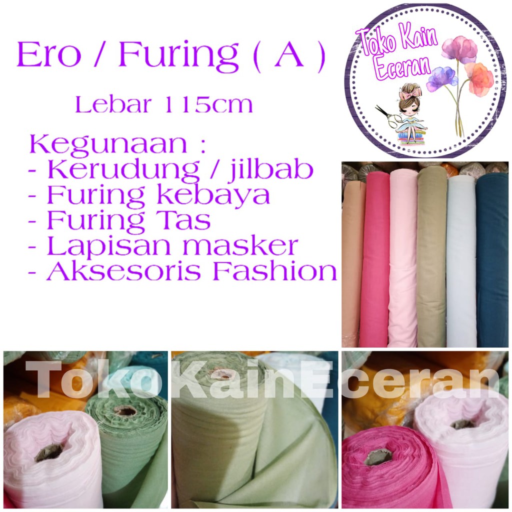 KAIN FURING ERO HERO ERRO METERAN (A) KAIN KATUN POLOS BAHAN HIJAB RAWIS JILBAB KERUDUNG SEGI EMPAT 