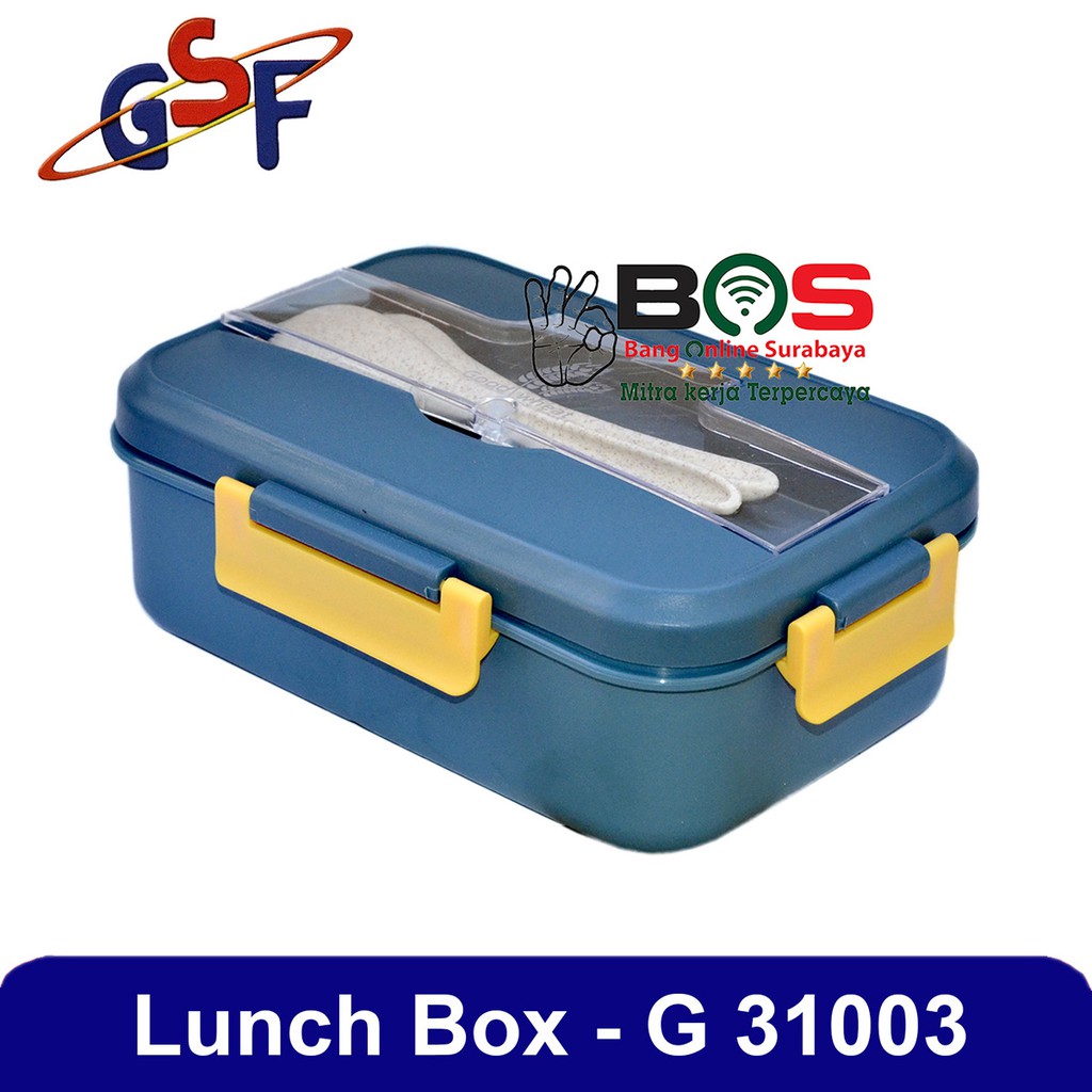 Husk Fiber Lunch Box 1000 ML Jerami Gandum + Sendok GSF-31003 Tepak Makan Praktis Free Sendok &amp;Garpu