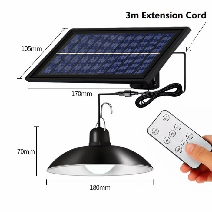 Lampu Taman Tenaga Surya Gantung LED Solar Lamp Outdoor Indoor