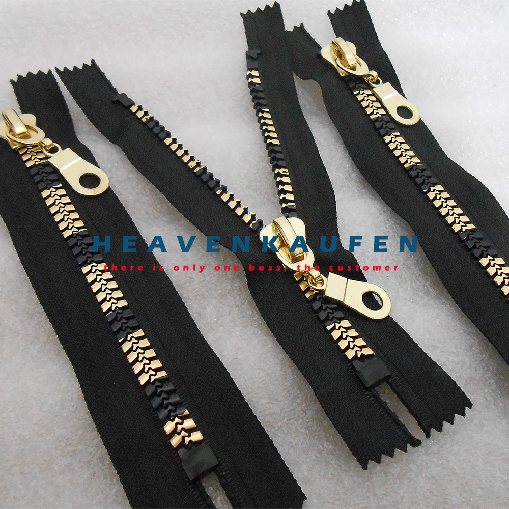 Resleting 15 Cm Vislon Variasi Besar No 8 Lurik Atg Strip Hitam Untuk Resleting Busana Celana Wanita