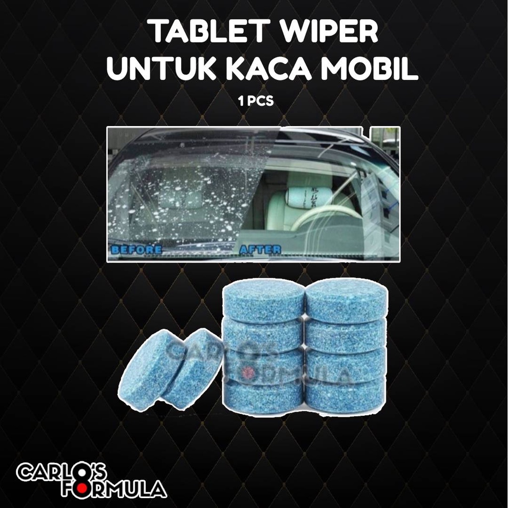 Tablet Wiper Pembersih Kaca Mobil Toilet Rumah Glass Cleaner Tablet / Obat Closet Toilet Blue Biru
