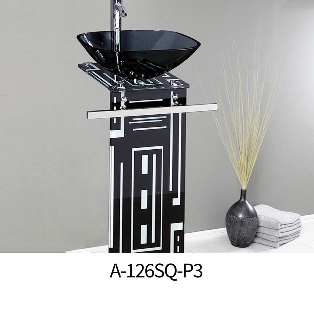 Wastafel Kaca Europe Enchanting High Tempered Glass A126-SQ-P3