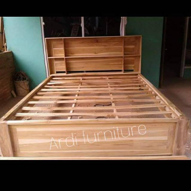 Dipan minimalis ranjang  tempat tidur dewasa bahan kayu jati meubel jepara gratis ongkir