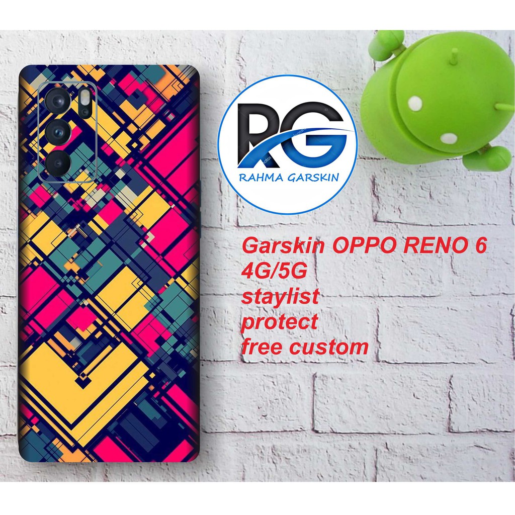 garskin hp oppo reno 6 4G/5G motif ABSTRAK - ISI 2PCS BISA CUSTOM