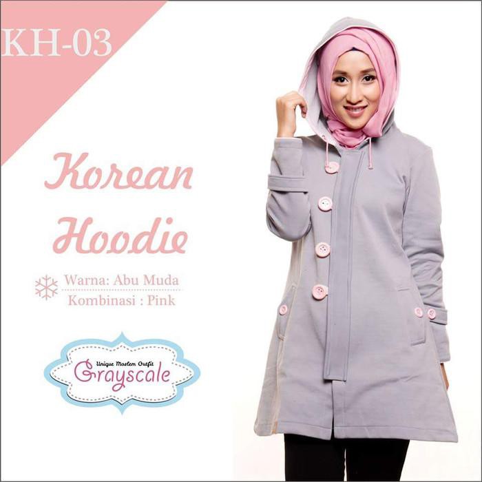 ( Hoodie ) Jaket Wanita Korea Musim Dingin Hoodie Muslimah Berhijab 03 - S Hoodie Wanita