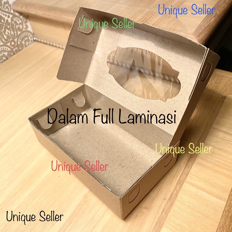 Dus Kotak Box Brownies 17x10x5 KRAFT Jendela FULL Laminasi 300 Gram / Dus Box Kotak Kue Roti Snack 17x10 x 5 KRAFT WINDOW 300 Gsm / Dus Kotak Box Hampers 17 x 10 x 5 Kraft