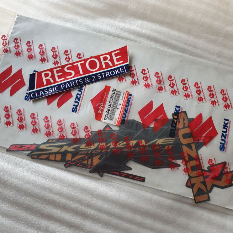 STRIPING STICKER LIST BODY SUZUKI SKYWAVE 125 NR BLUE SHINE ORIGINAL SGP