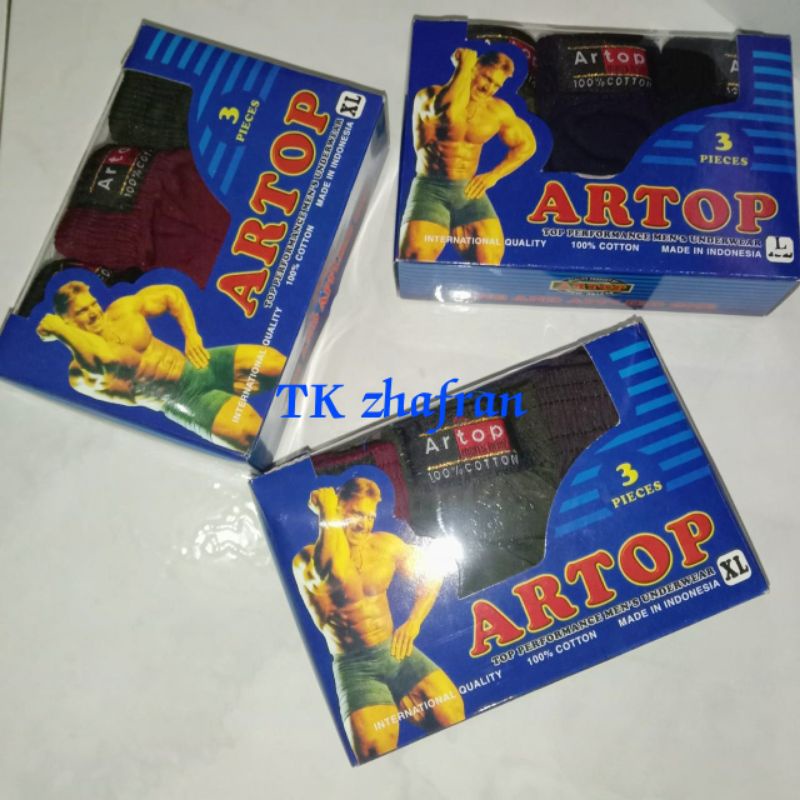 celana dalam pria katun murah isi 3 pcs/cd katun murah merek artop