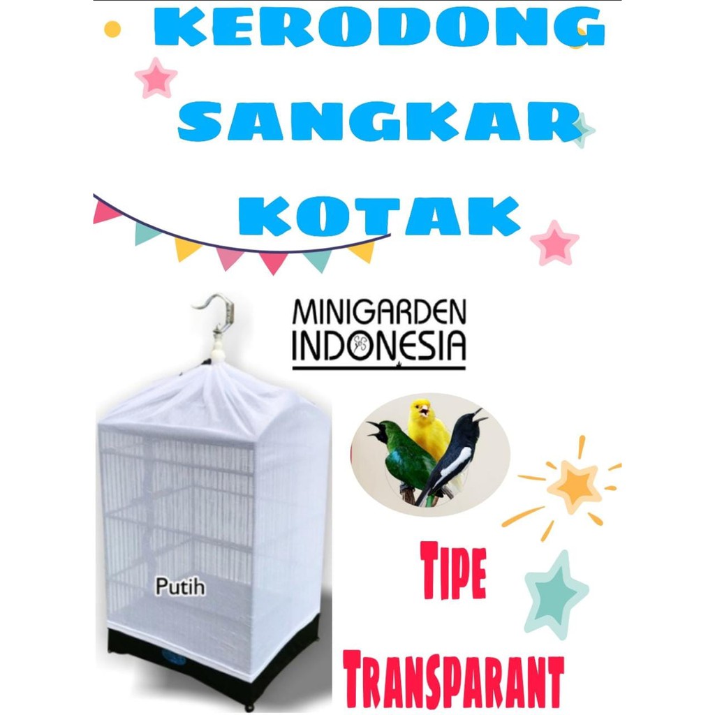 KERODONG SANGKAR KOTAK krodong kandang burung model kotak kerudung pelindung sangkar burung