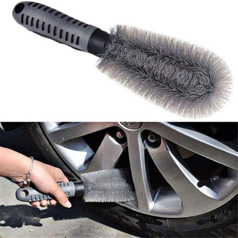 Alat Cuci Mobil Sikat Hub Roda Pembersih Ban Khusus Sikat Fiber Lembut Berbentuk T Sikat Lengkung Karpet Kotoran Debu Clean Wash