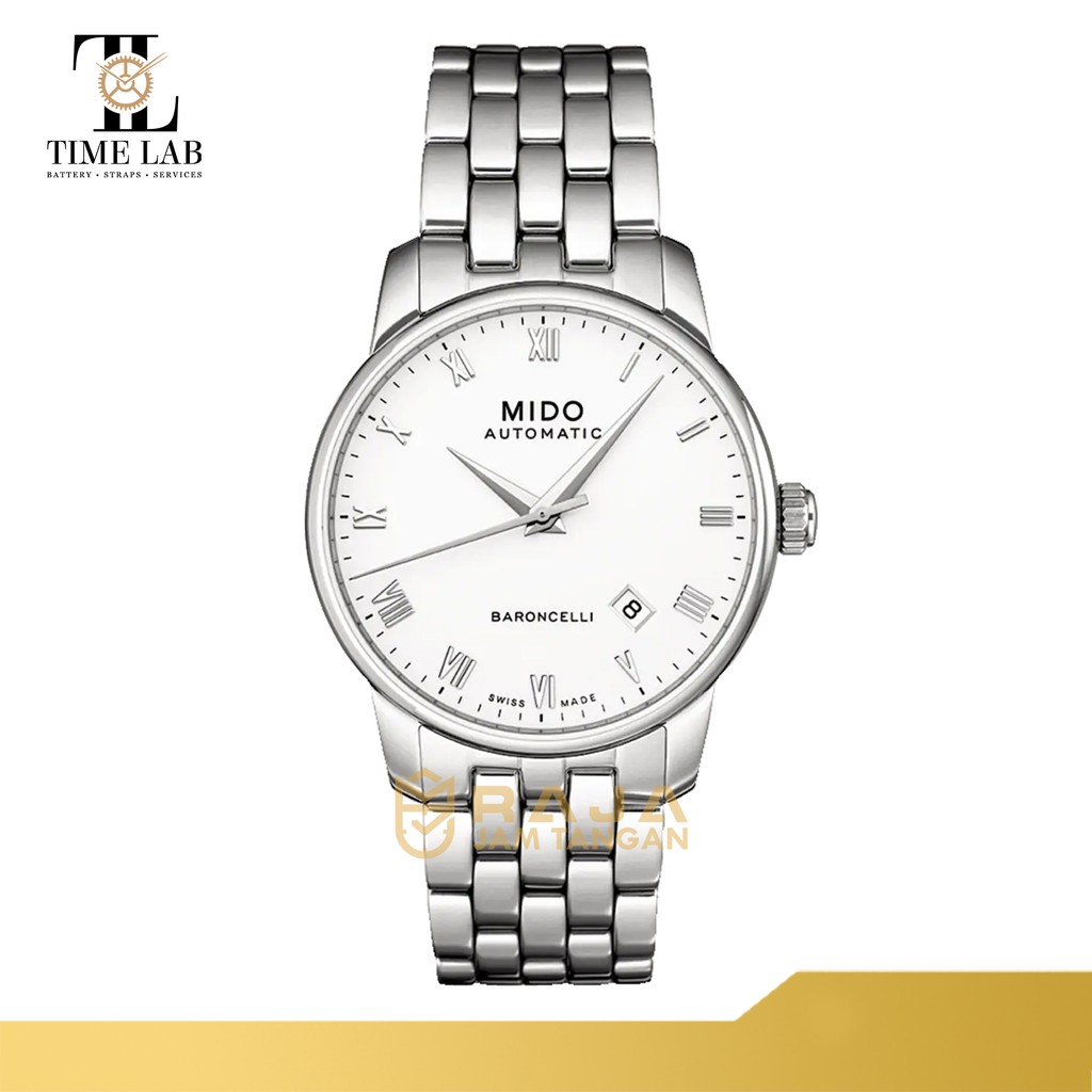 JAM TANGAN MIDO M8600.4.26.1 BARONCELLI AUTOMATIC WHITE DIAL