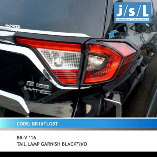 Garnish lampu belakang BRV/ tail lamp garnish Hitam Chrome Carbon jsl